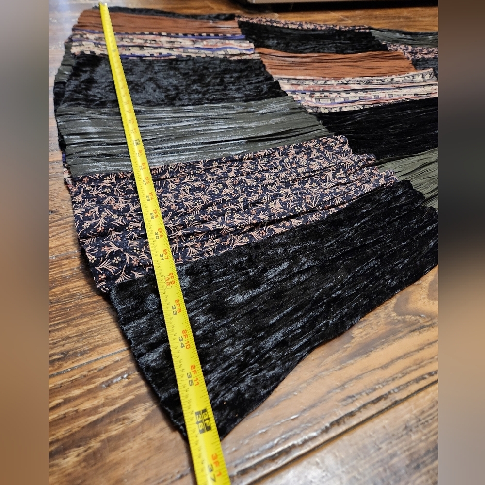 Stonebridge Petites Velvet Patchwork Maxi Skirt SZ MP Black Red Brown Blue Multi - Picture 6 of 9